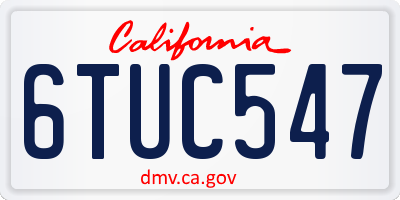 CA license plate 6TUC547