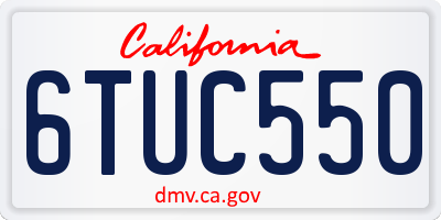 CA license plate 6TUC550