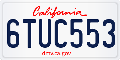 CA license plate 6TUC553