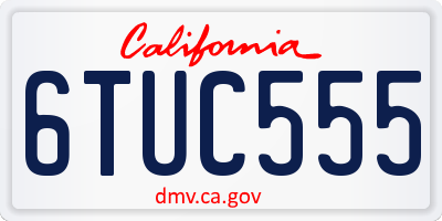 CA license plate 6TUC555