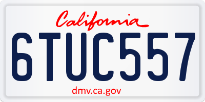 CA license plate 6TUC557