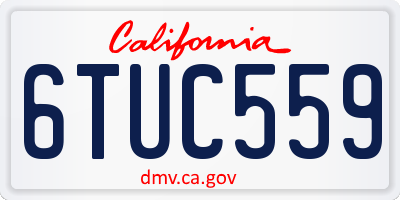 CA license plate 6TUC559
