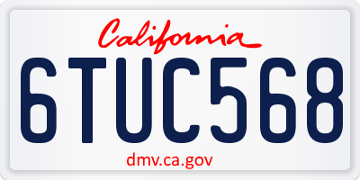 CA license plate 6TUC568