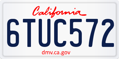 CA license plate 6TUC572
