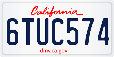 CA license plate 6TUC574