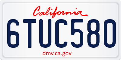 CA license plate 6TUC580