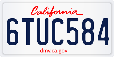 CA license plate 6TUC584