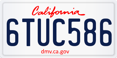 CA license plate 6TUC586