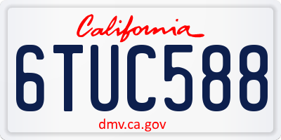 CA license plate 6TUC588