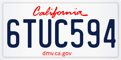 CA license plate 6TUC594