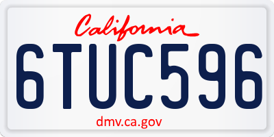 CA license plate 6TUC596