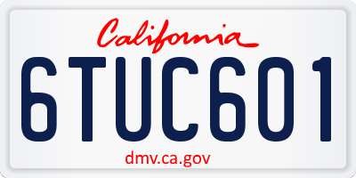 CA license plate 6TUC601