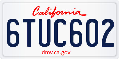 CA license plate 6TUC602