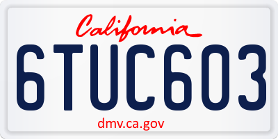 CA license plate 6TUC603