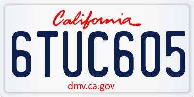 CA license plate 6TUC605