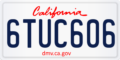 CA license plate 6TUC606