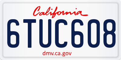 CA license plate 6TUC608