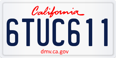 CA license plate 6TUC611