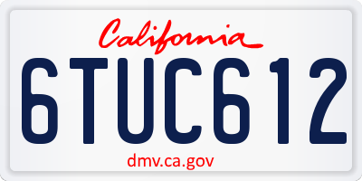 CA license plate 6TUC612