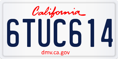 CA license plate 6TUC614