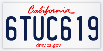 CA license plate 6TUC619