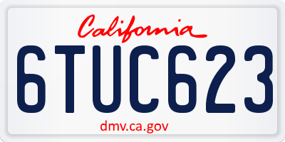 CA license plate 6TUC623