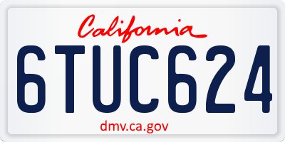CA license plate 6TUC624