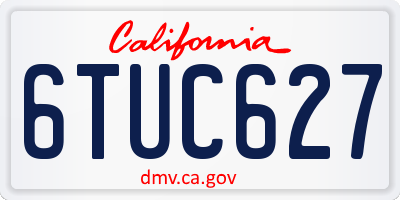 CA license plate 6TUC627