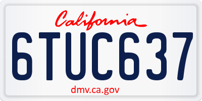 CA license plate 6TUC637