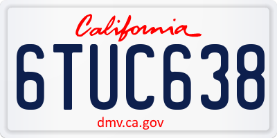 CA license plate 6TUC638