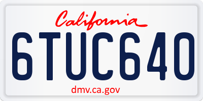 CA license plate 6TUC640