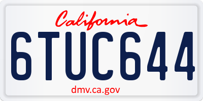 CA license plate 6TUC644