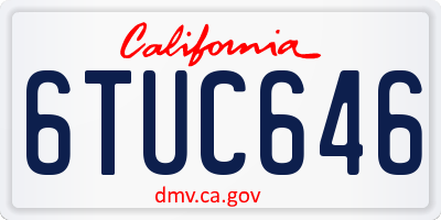 CA license plate 6TUC646