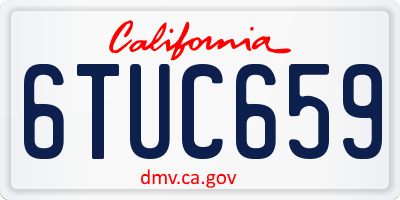 CA license plate 6TUC659