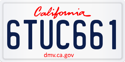 CA license plate 6TUC661