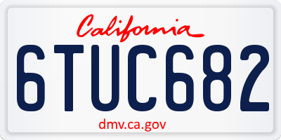 CA license plate 6TUC682