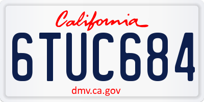 CA license plate 6TUC684