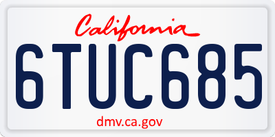 CA license plate 6TUC685