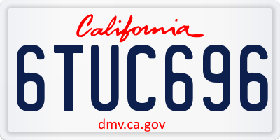 CA license plate 6TUC696