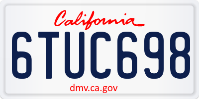 CA license plate 6TUC698