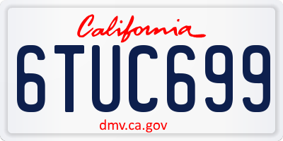 CA license plate 6TUC699