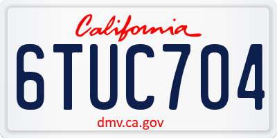 CA license plate 6TUC704