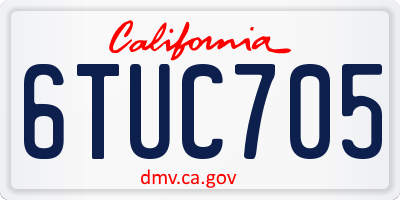 CA license plate 6TUC705