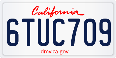 CA license plate 6TUC709