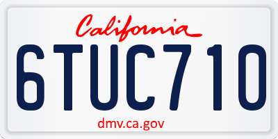 CA license plate 6TUC710