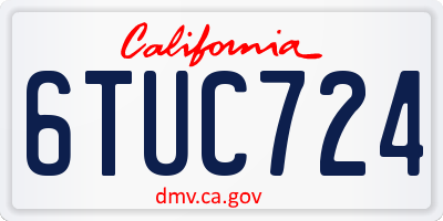 CA license plate 6TUC724