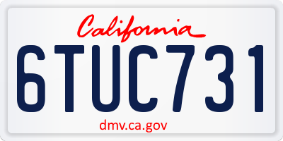 CA license plate 6TUC731