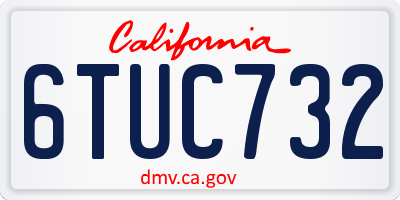 CA license plate 6TUC732