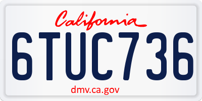 CA license plate 6TUC736