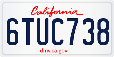 CA license plate 6TUC738